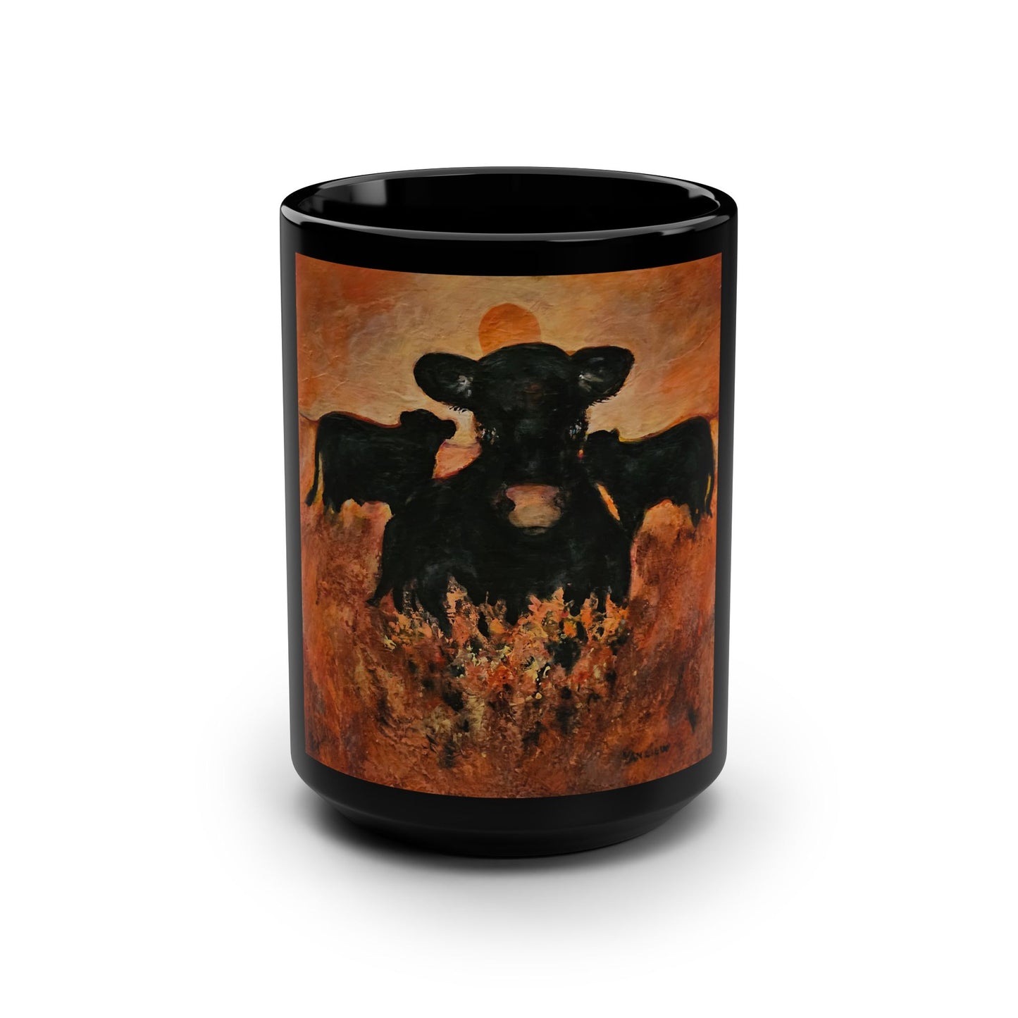 Moo Who? (Boot Hill Rd)- 15 oz Mug | Prairie Retrospective II by Lois VanLiew