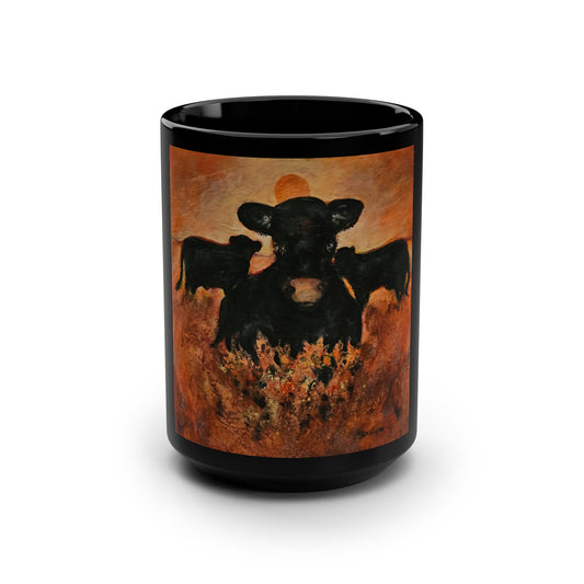Moo Who? (Boot Hill Rd)- 15 oz Mug | Prairie Retrospective II by Lois VanLiew