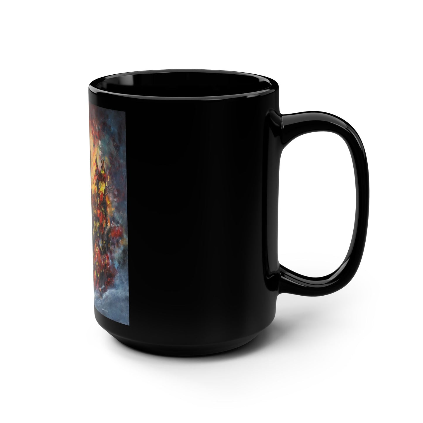 Grace Cathedral 1975 Fire – (Single Image) 15 oz Mug | Commemorative Series by Lois VanLiew
